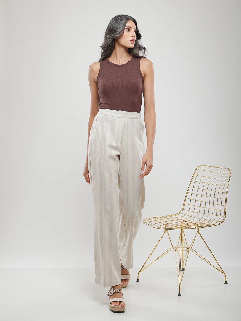 Débardeur coton côtelé ajusté