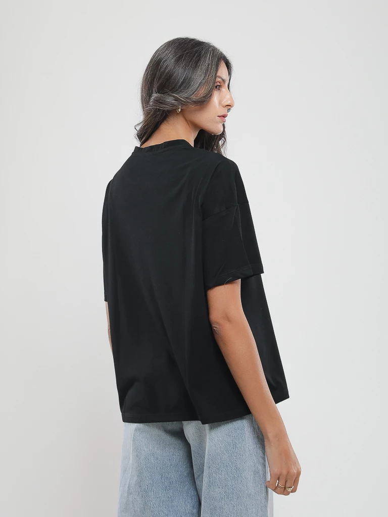 T-shirt oversize à détails ajourés