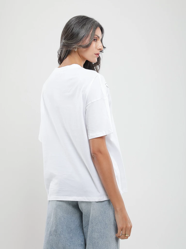 T-shirt oversize à détails ajourés