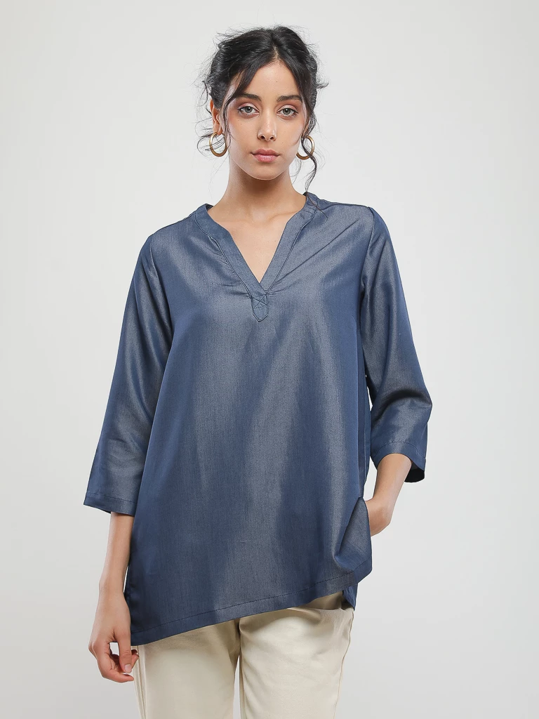Blouse oversize à manches 3/4