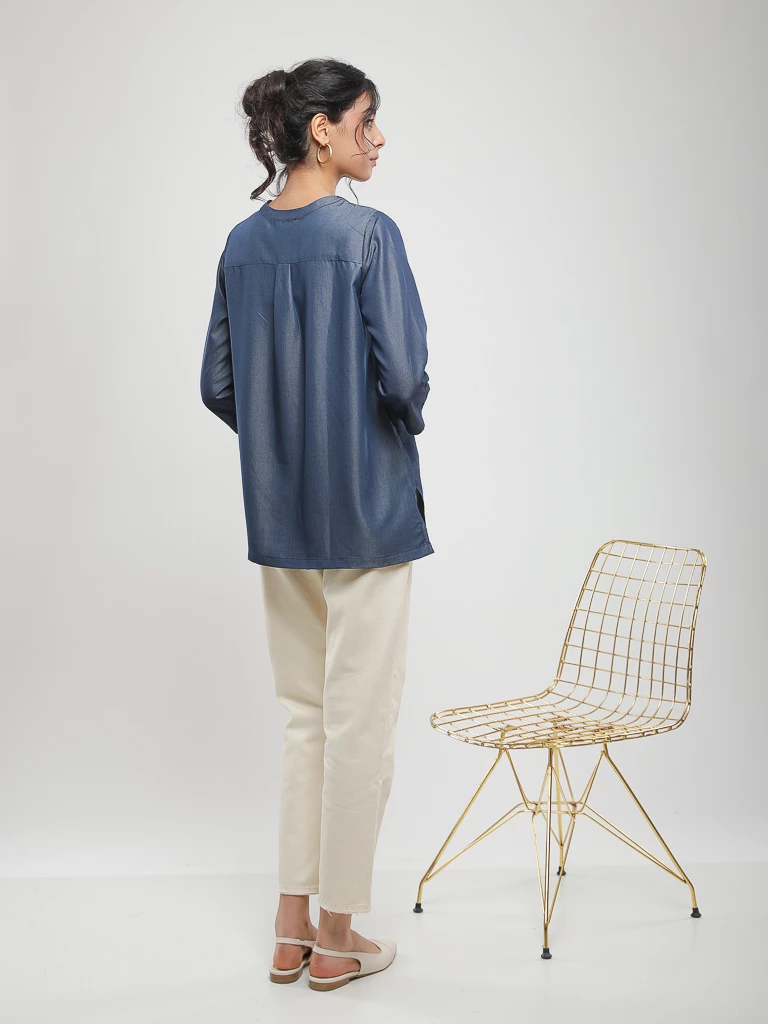 Blouse oversize à manches 3/4