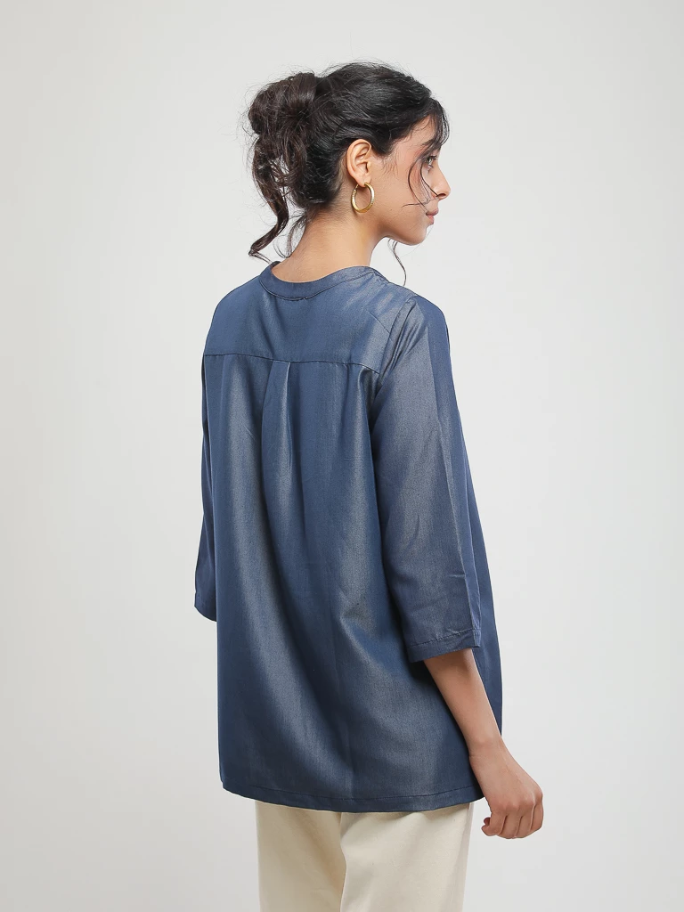 Blouse oversize à manches 3/4