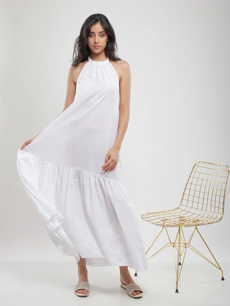 Robe maxi fluide blanche dos nu
