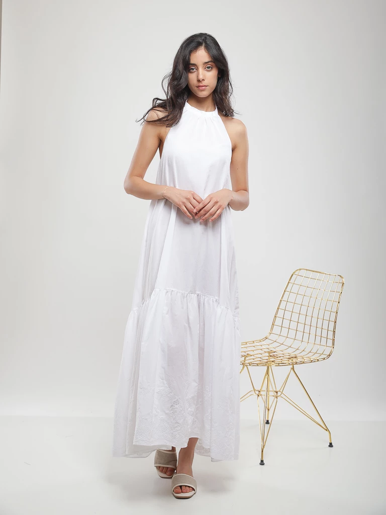 Robe maxi fluide blanche dos nu