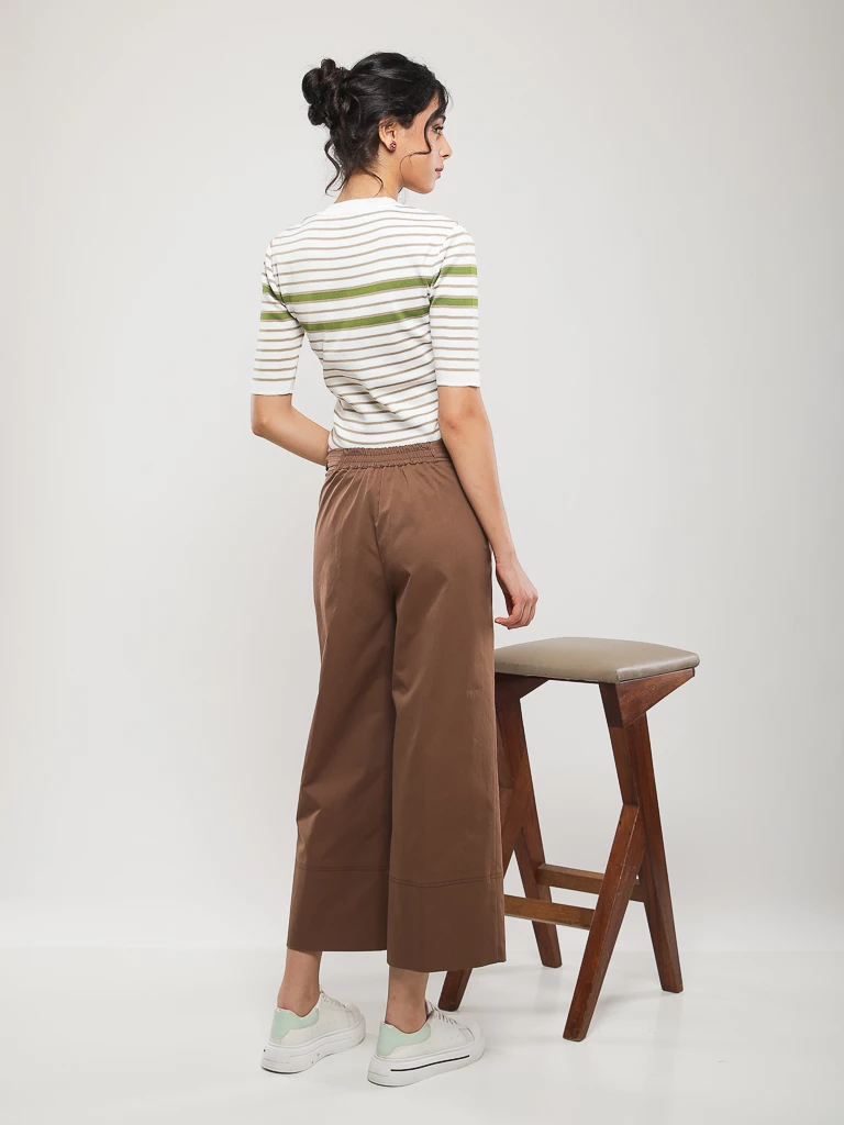 PULL RAYÉ EN MAILLE MANCHES COURTES