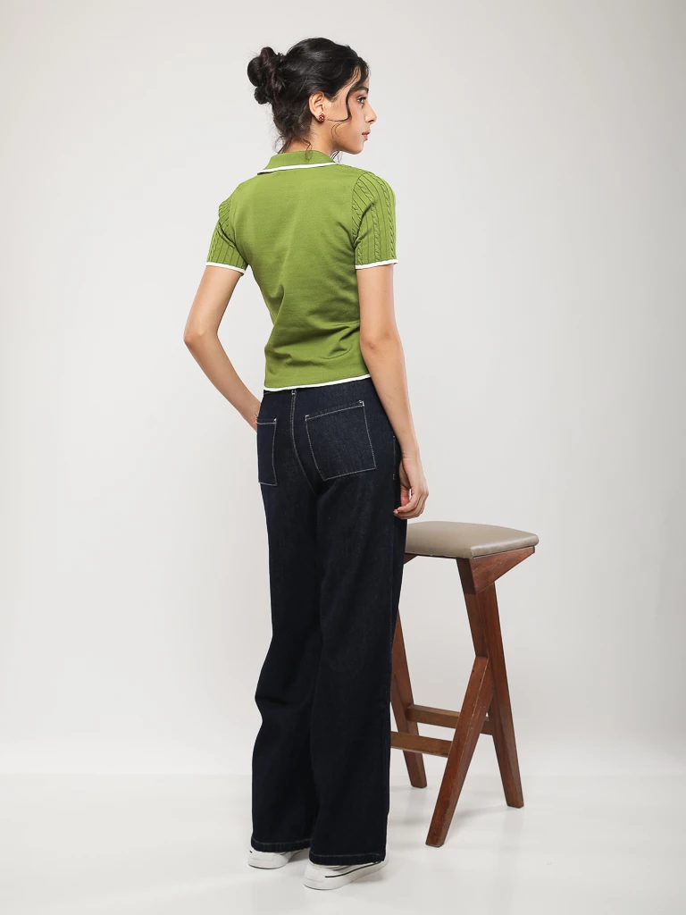 PULL EN MAILLE MANCHES COURTES