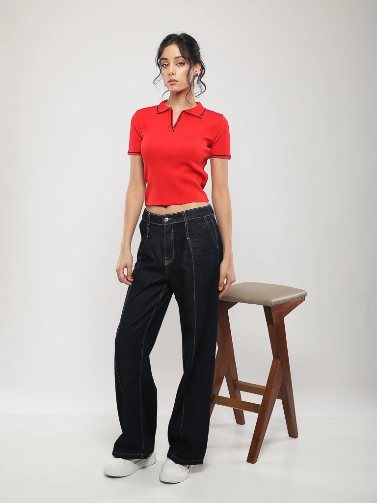 PULL EN MAILLE MANCHES COURTES