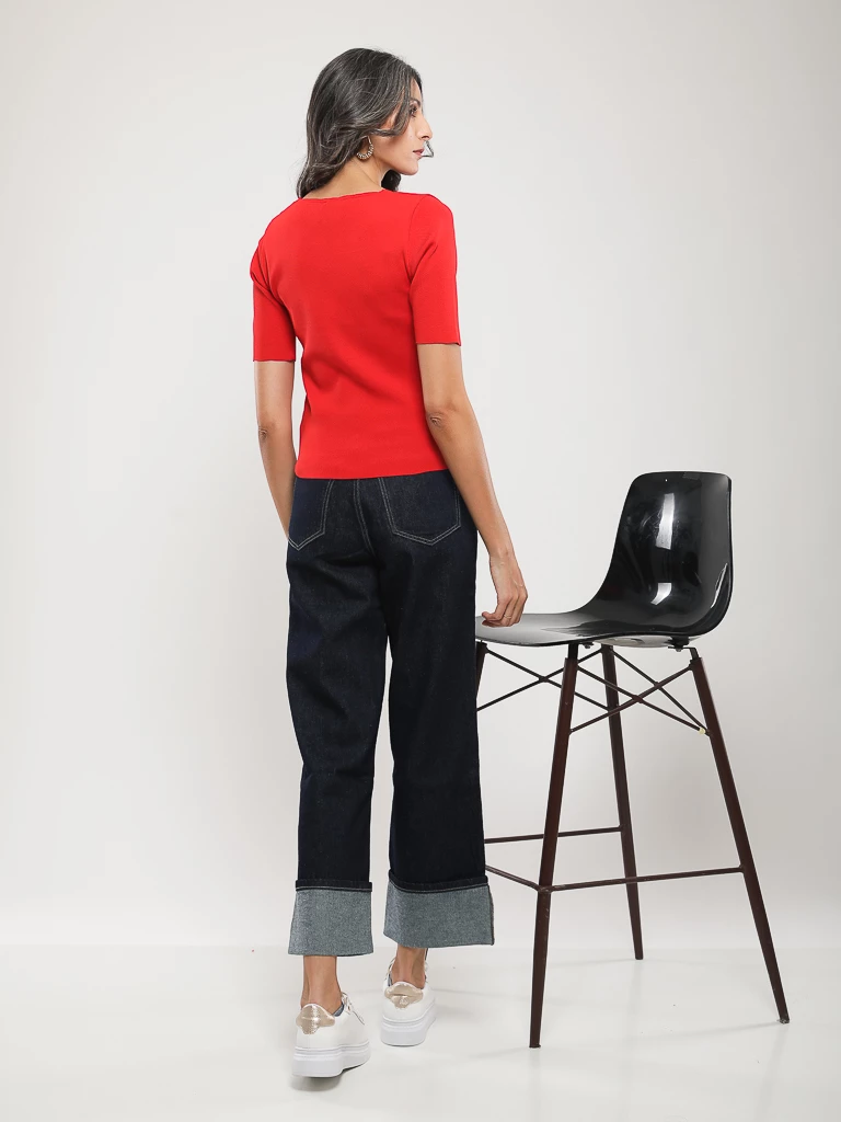 PULL EN MAILLE MANCHES COURTES