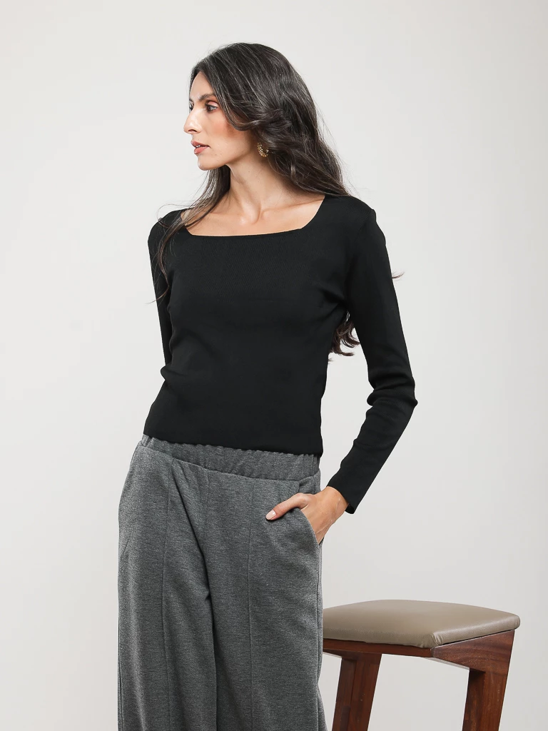 PULL EN MAILLE MANCHES LONGUES