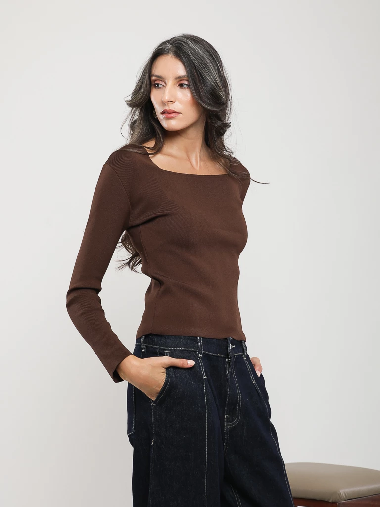 PULL EN MAILLE MANCHES LONGUES